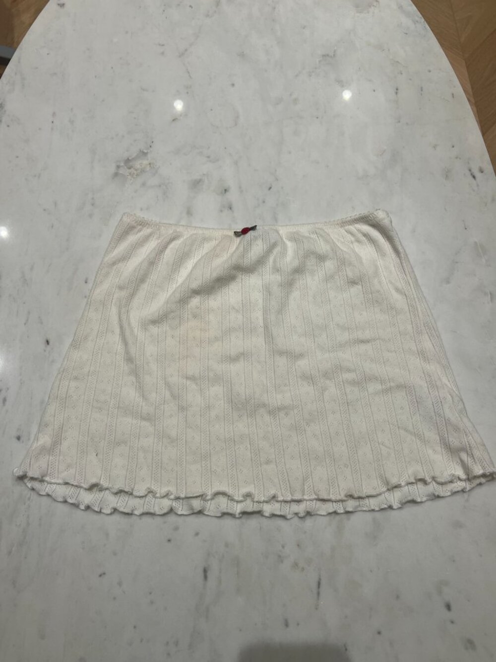 Sandy Liang White Shorty Miniskirt in Oat Milk Size XS - Picture 2 of 5